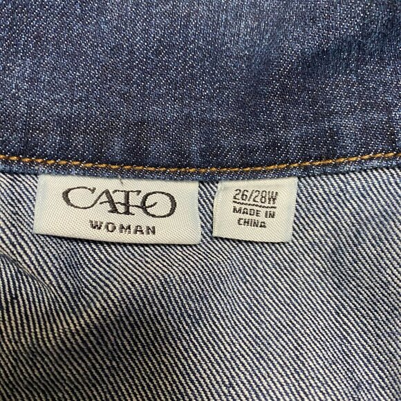 Cato Womens Denim Vest Size 26/28W Blue With Button Front & Pockets - Picture 4 of 11